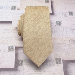 Mens Ties. Glitter Necktie Metallic Bling Rose Gold Lamé Narrow Tie with Matching Pocket Square Set