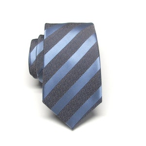 Mens Necktie Periwinkle Blue Striped Tie