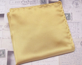 Pocket Square Dusty Gold Hanky Handkerchief