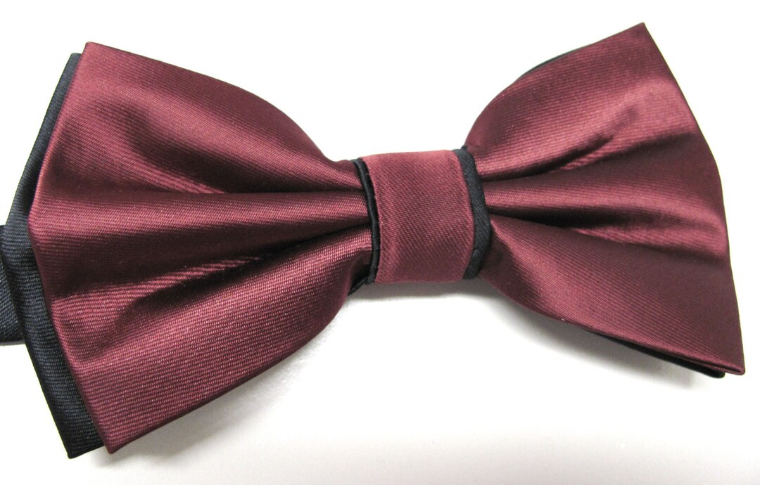 Mens Bow Ties. Burgundy Black Bow Tie. Wedding Bow Ties Burgundy and ...