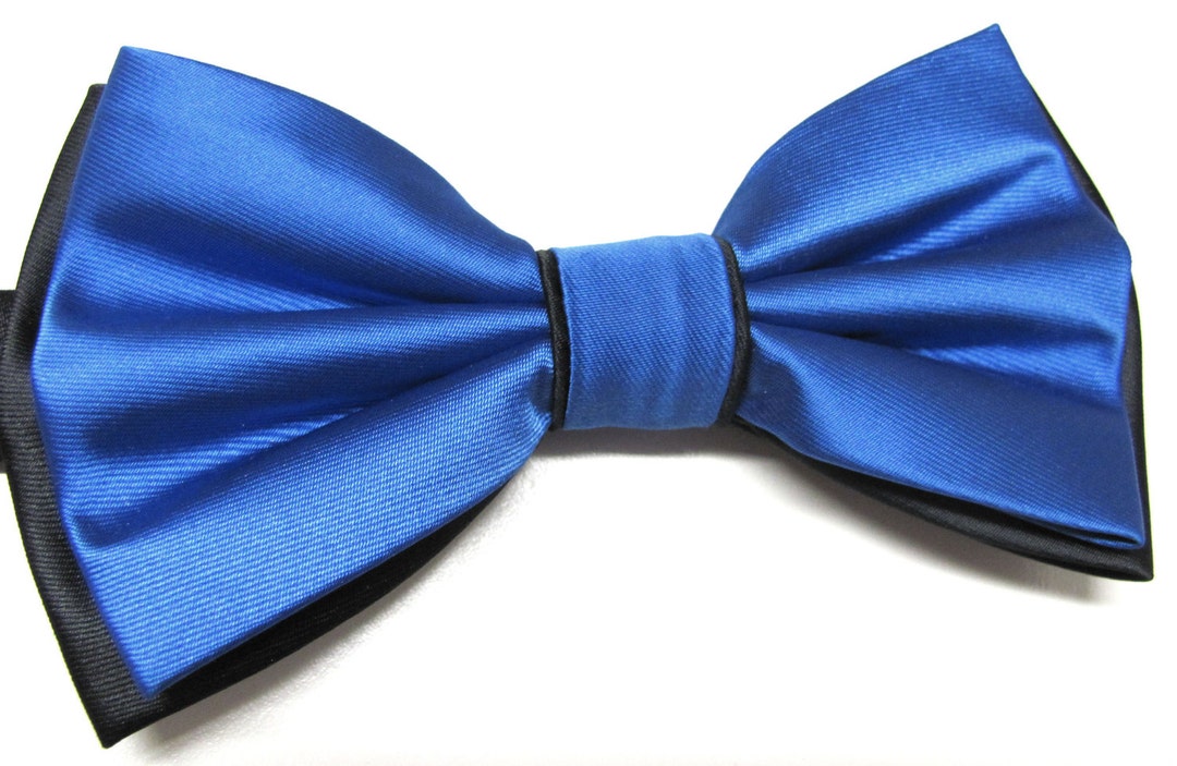 Mens Bow Ties. Royal Blue Black Bow Tie. Wedding Bow Ties Royal Blue ...