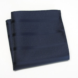 Pocket Square Navy Blue Stripes Hanky Handkerchief
