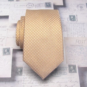 Lamé Tie Rose Gold Patterned Narrow Necktie With Matching Pocket Square