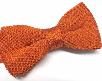 Burnt Orange Bow Tie Orange Knit Bowtie