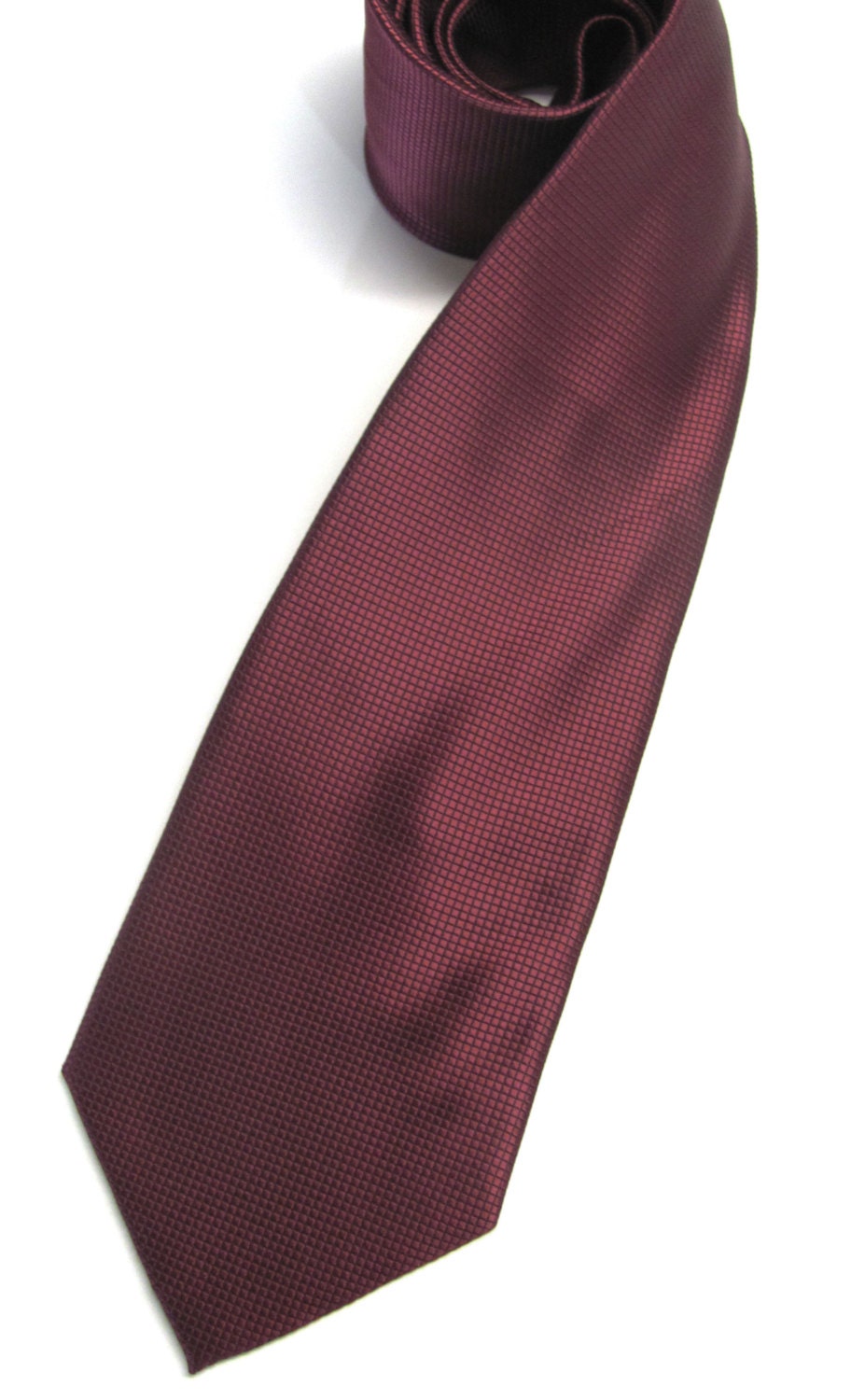 Mens Ties Burgundy Dark Red Checkered Pattern Silk Necktie | Etsy