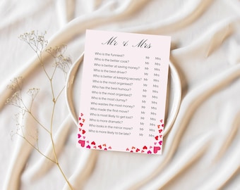 Couples Relationship Quiz Game: Fun Date Night Test (Printable Digital Download 5x7 inch)