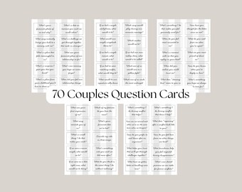 Schede di conversazione di coppia, 70 domande per un appuntamento romantico (download digitale)