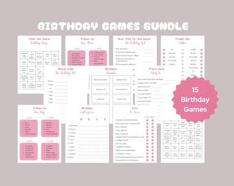 Printable Birthday Games Bundle: 15 Fun Party Games (PDF Download)