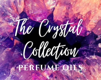 4 Perfumes CRYSTAL... Colección de aceites de perfume... Perfume con infusión de cristal / 10 ml / Fragancia de alta vibración / Regalo bohemio / Perfume bohemio / Alta vibración