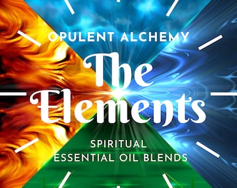 The 4 ELEMENT Oils - 5ml / 4 Crystal Infused Element Essential Oil Blends / High Vibe Oils / Air Oil / Earth Oil / Water Oil / Fire Oil