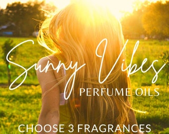 SUNNY VIBES ~ CHOOSE 3 Perfume Oils / Summer Perfume / Summer Fragrance / Summer Gift / Fresh Fragrance / Summer Scents / Natural Perfume