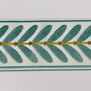 Mist Blue Chenille Pillow Cover, Dotted Textured Accent Pillow, Embroidered Leaf Trim Decor image 11