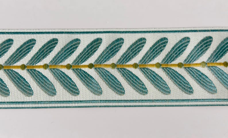 Mist Blue Chenille Pillow Cover, Dotted Textured Accent Pillow, Embroidered Leaf Trim Decor image 11
