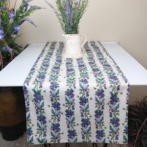 Handmade Floral Stripes Table Runner: Farmhouse Kitchen Decor