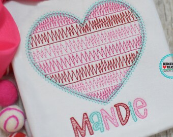 Girls applique Valentine's Day shirt | Personalized Valentine shirt | Girls Valentine shirt | Heart Valentine Embroidered tee | Baby outfit