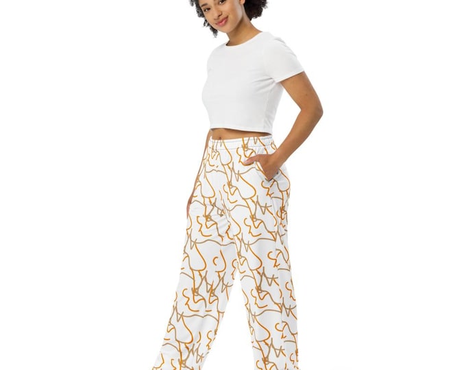 All-over print unisex wide-leg pants