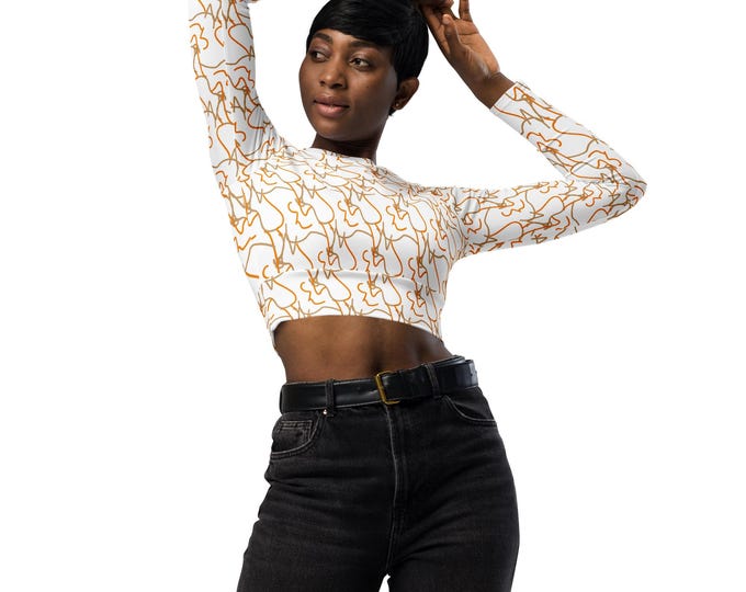 Recycled long-sleeve crop top