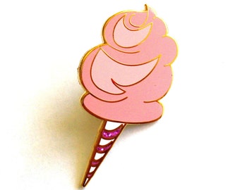 Pink Cotton Candy Lapel Pin, Fairy Floss Enamel Pin, Junk Food Enamel Pin Up Brooch