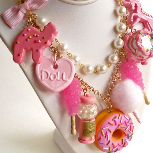 Pink Statement Necklace Kawaii Candy Statement Necklace - Etsy