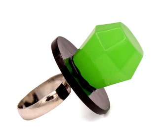 Unique Engagement Ring, Green Faux Candy Ring, Pop the Question, Women Novelty Ring, Handmade, Fatally Feminine Designs