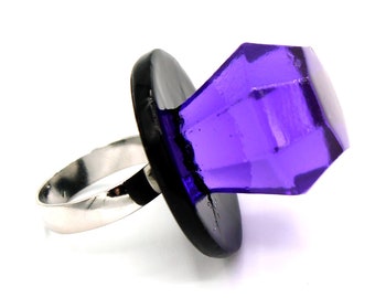Jewelie an Alternative Engagement Ring, Purple Faux Candy Ring, Pop the Question, Unique Engagement Ring, Handmade Resin Gifts for Her