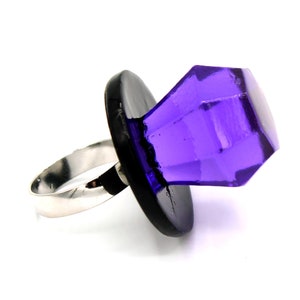 Jewelie an Alternative Engagement Ring, Purple Faux Candy Ring, Pop the Question, Unique Engagement Ring, Handmade Resin Gifts for Her