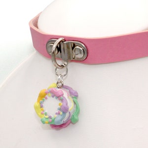 Pastel Rainbow Cake Choker Necklace, Fairy Kei, Party Kei, Pink Birthday Cake Charm, Food Choker 90s Jewelry