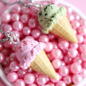 Mint ijsketting, schattige bedelsieraden voor vrouwen, pastel kawaii cadeau voor vriendin handgemaakt