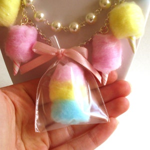 Cotton Candy Necklace Carnival Cotton Candy Statement Necklace Pinup Rockabilly Pastel Rainbow Jewelry Fairy Kei Kawaii Necklace image 5