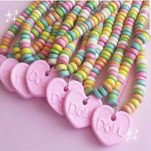 Custom Name Necklace, Personalized Name Necklace for Women, Pastel Candy Choker, Colorful Name Necklace, Fatally Feminine, Kawaii Necklace