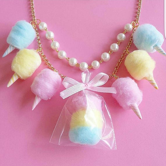 Custom Name Necklace, Personalized Candy Necklace, Pastel Candy Choker,  Rainbow Kawaii Food Jewelry 