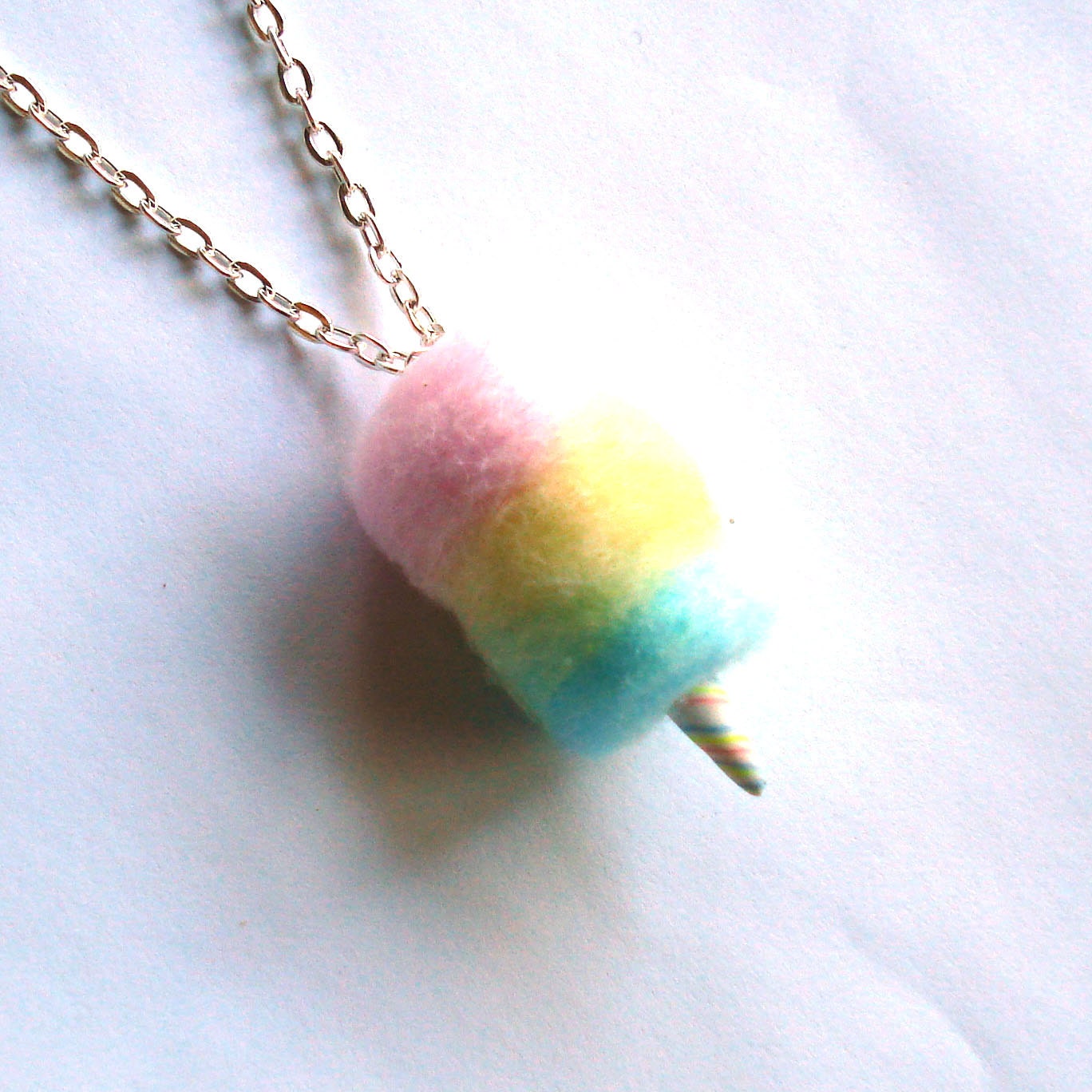 Cotton Candy Necklace, Rainbow Cotton Candy Jewelry