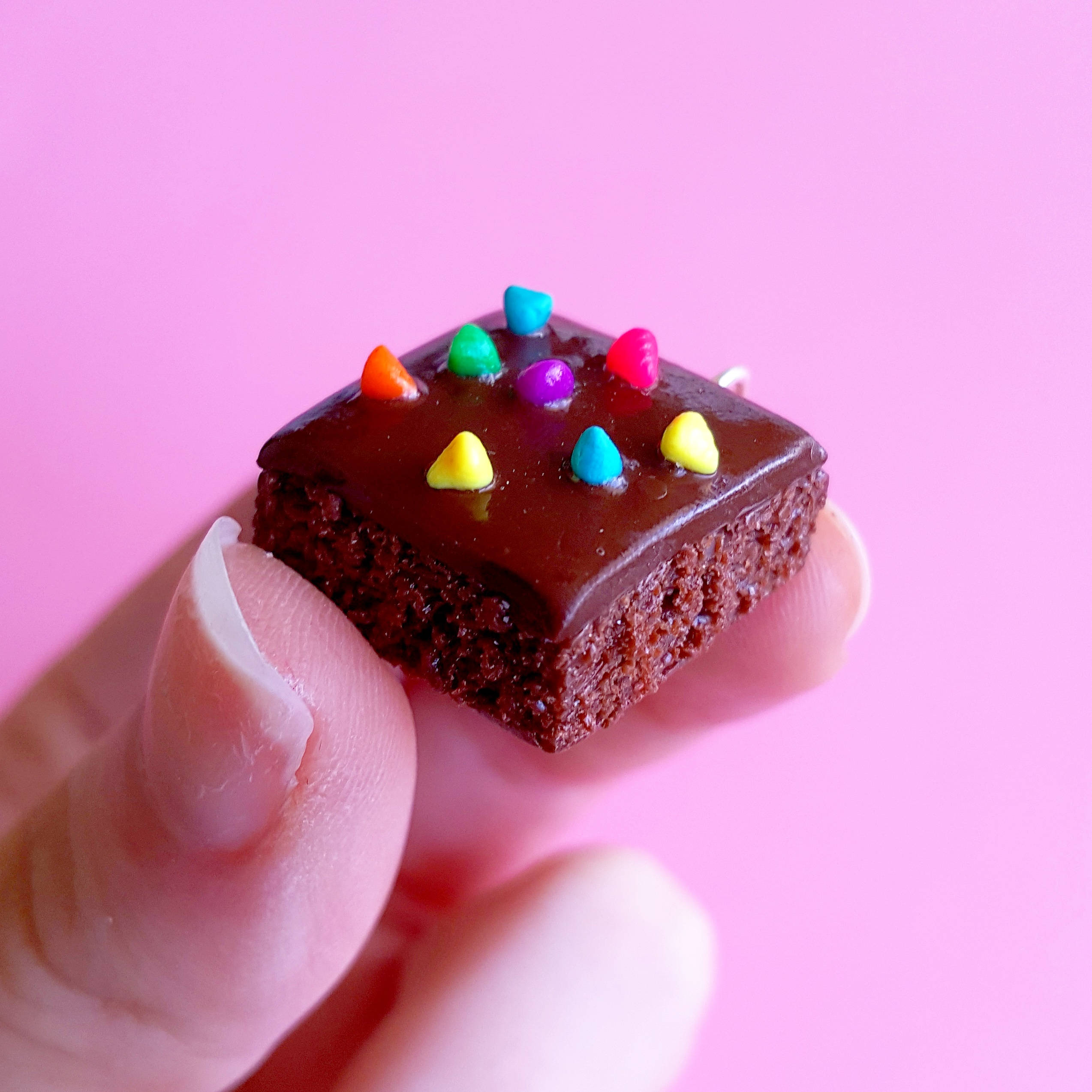 Brownie Necklace Chocolate Necklace Cosmic Brownie Charm Etsy