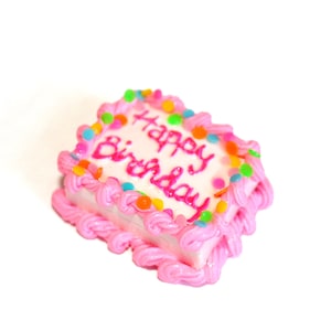 Pink Birthday Cake Brooch, Polymer Clay Brooch, Gift ideas for best friend, Handmade Gift for her, Cake Pin, Miniature Food Jewelry