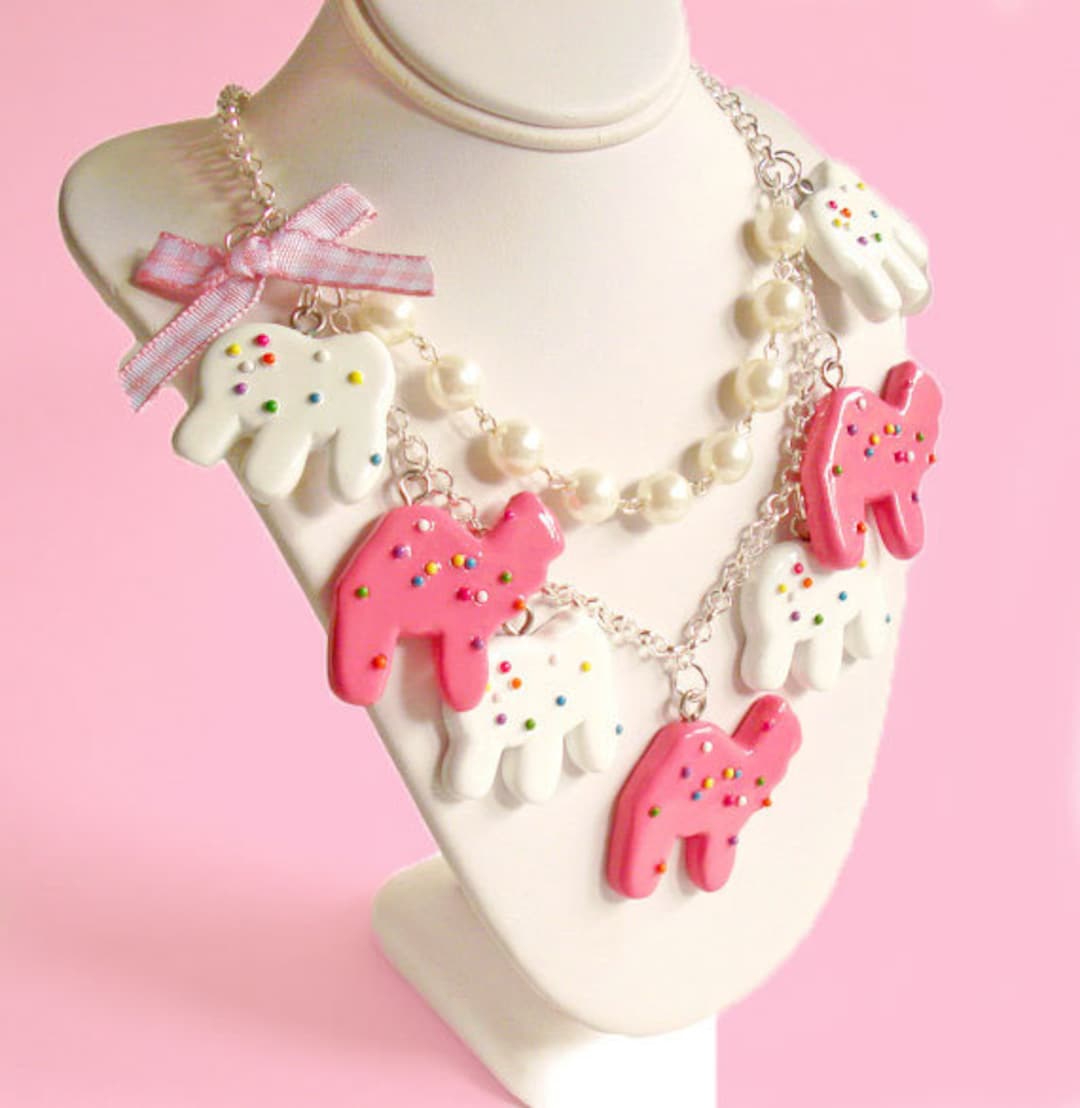 Circus Animal Cookies Necklace Frosted Animal Cookie Statement