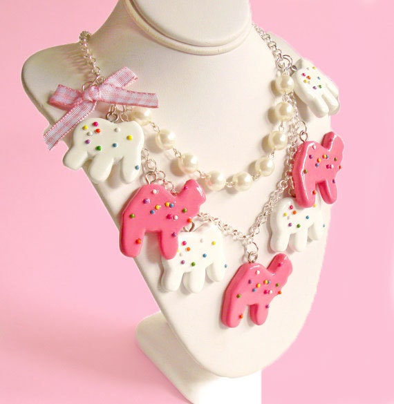 Circus Animal Cookies Necklace Frosted Animal Cookie Statement