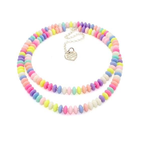 Collane Girocollo Elastiche FUGLUS - 24 Pezzi Arcobaleno, Per Ragazze, Donne, Feste E Moda