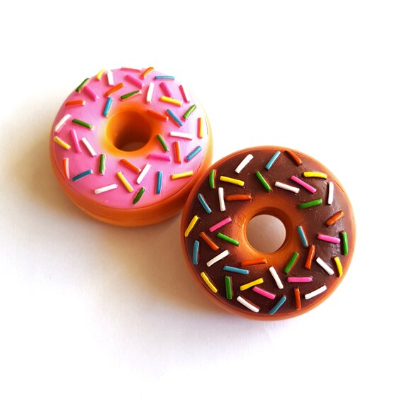 Rockabilly Pinup Brooch, Donut Brooch, Miniature Food, Large Pink