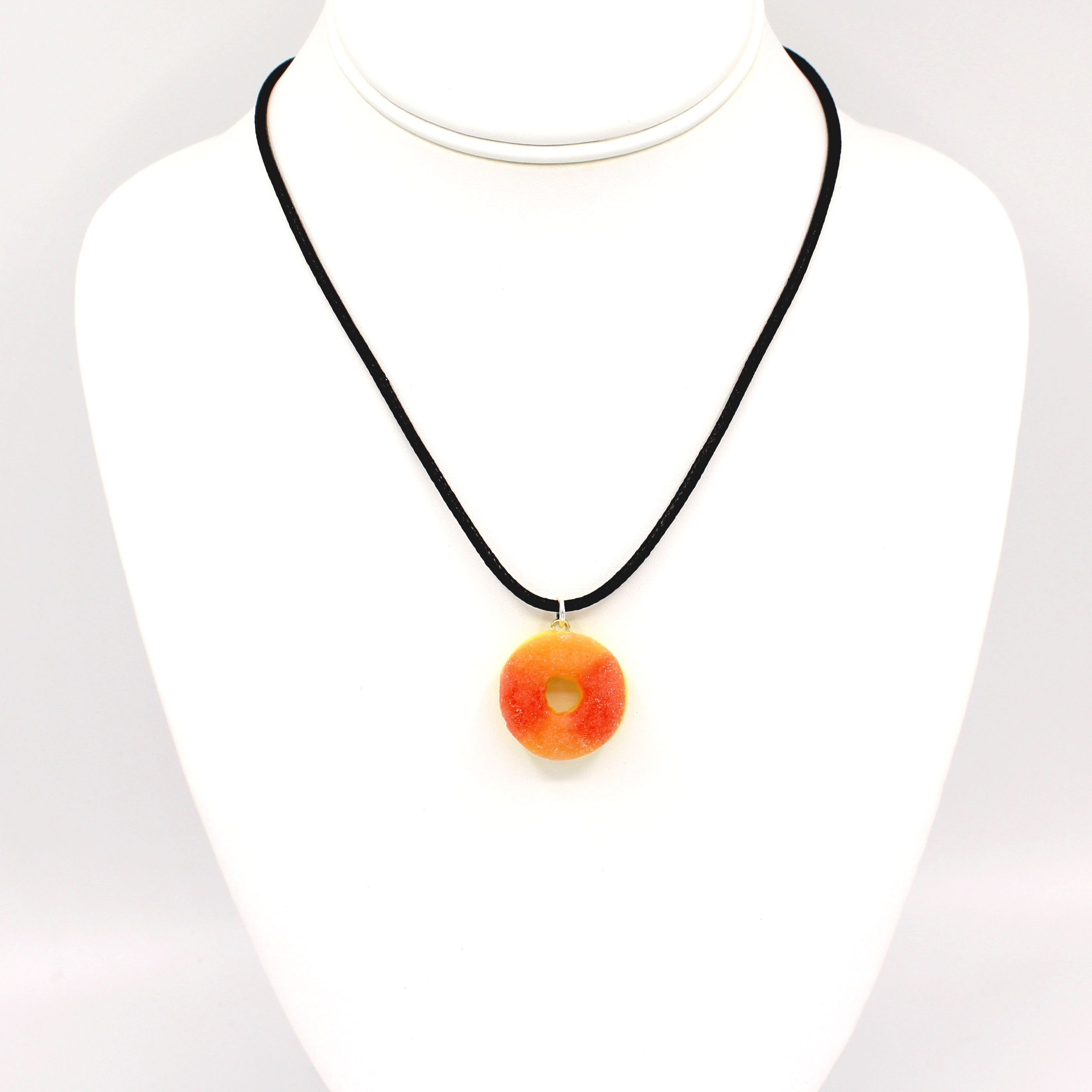 Peach Ring Gummy Corded Necklace, Candy Necklace, Nostalgic