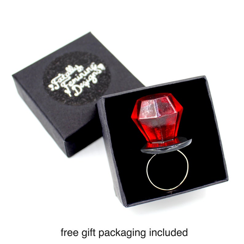 Jewelie Pop ring Engagement Idea Unique non traditional promise handmade resin gift for woman or man