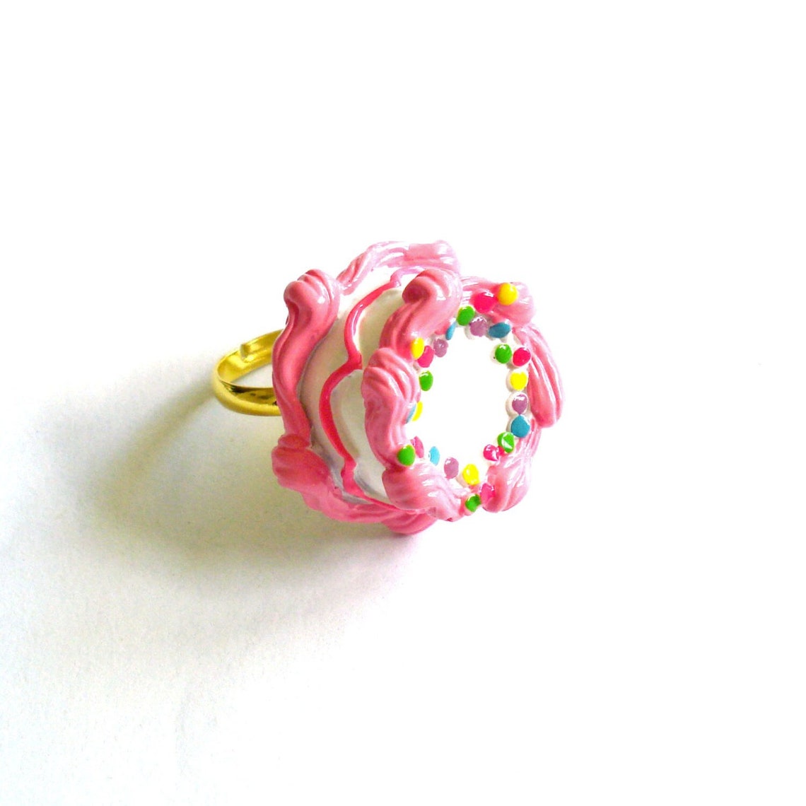 Pink Birthday Cake Ring Pink Cake Ring Kawaii Jewelry Birthday Etsy