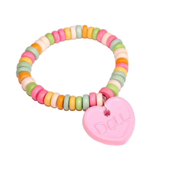 Custom Name Bracelet, Personalized Candy Bracelet, Pastel Faux Candy,  Rainbow Kawaii Food Jewelry -  Canada