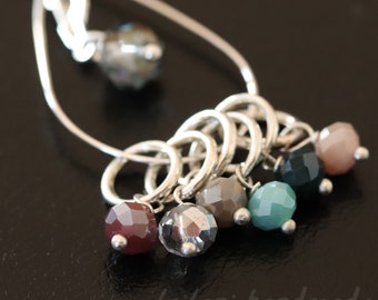 Gifts for Knitters - Silver Stitch Marker Necklace - for size US10.5 needles or smaller