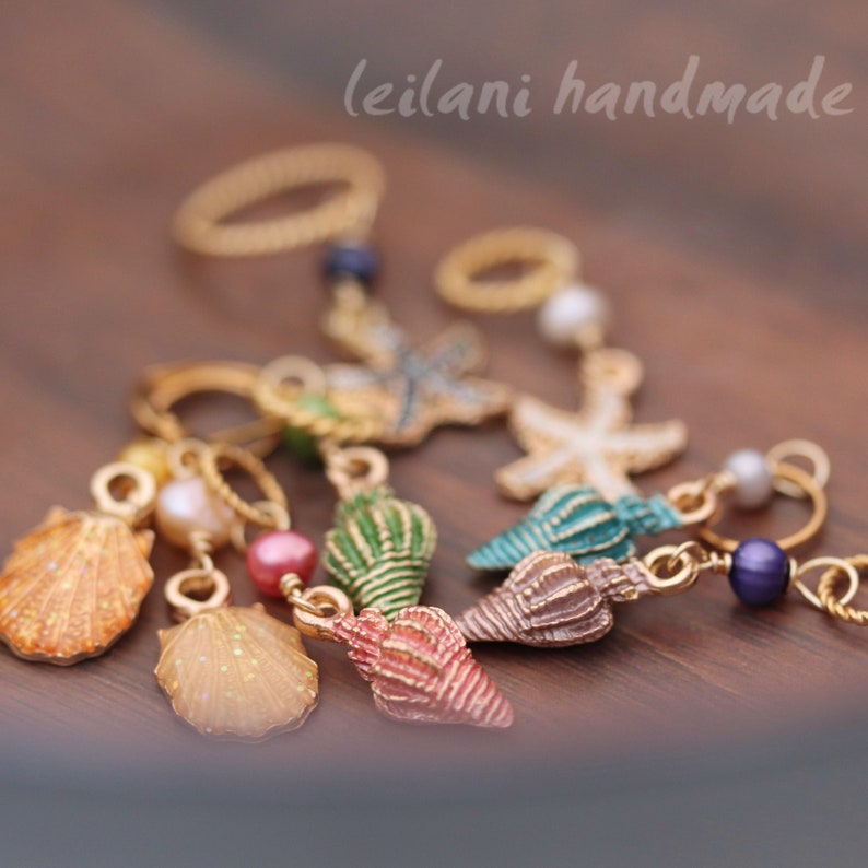 Stitch Marker Knitting Accessory She Sells Seashells Set of 8 various sizes image 1