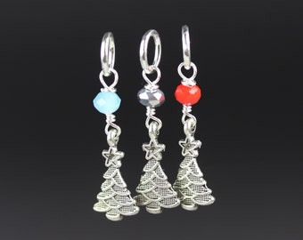 Christmas Tree Charms set of 3 - Stitch Markers - Crafting - Card Making