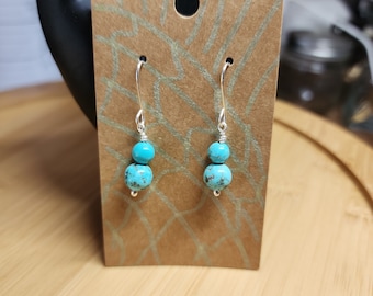 Earrings, Natural Stone, Sterling Silvet