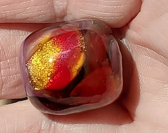 Lampwork Bead, dicrhroic, purple and crimson Focal
