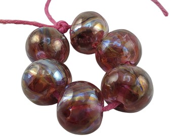 Handmade Lampwork Hollow Beads - Set of 6