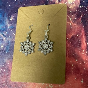 Handmade Silver Snowflake Earrings