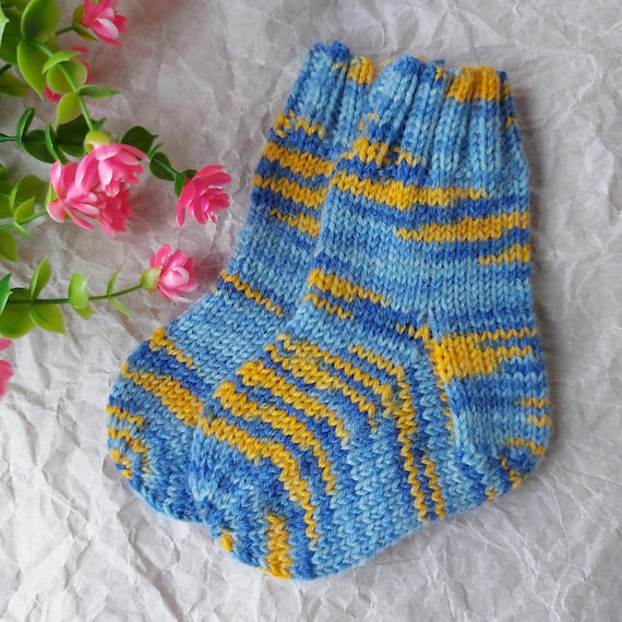 Hand-Knit Wool Baby Socks, 6–9 Months, Soft Infant Socks